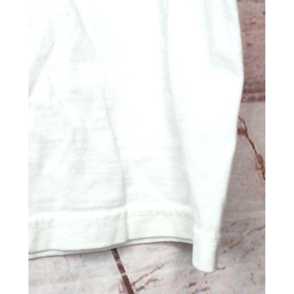 Beach Simple Logo Cotton Blend U.S.A Made Small White Blue Graphics Tank Top - Picture 5 of 8